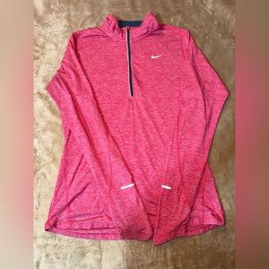 Nike Heathered Pink Quarter-Zip Top